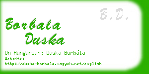 borbala duska business card
